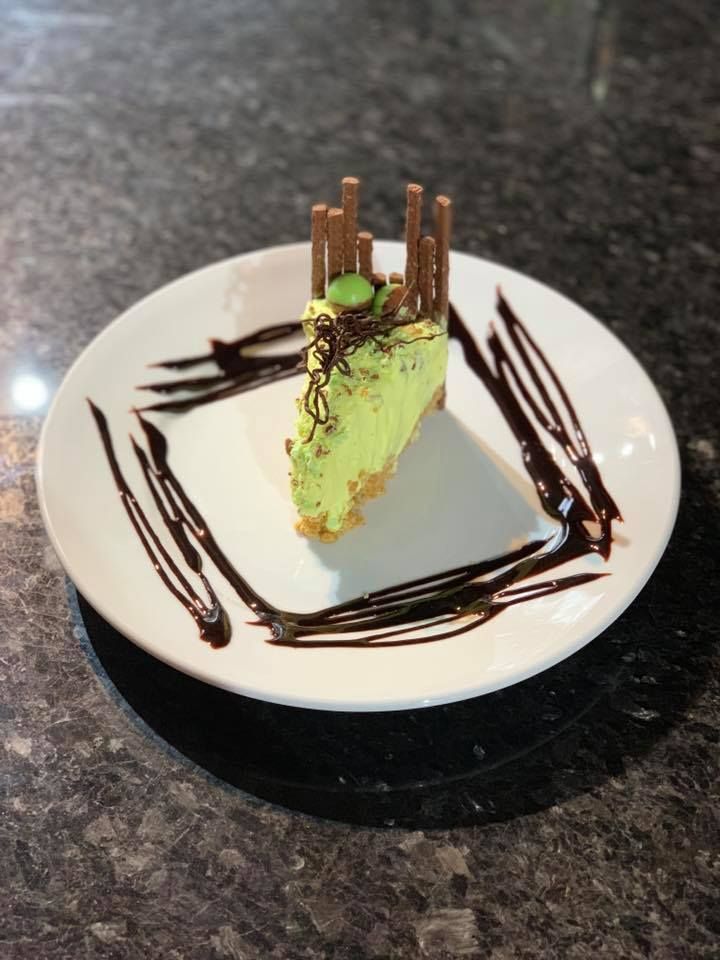 Shropshire Hills Catering Desserts Mint Aero Cheesecake slice