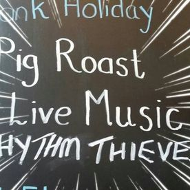 Shropshire Hills Catering pig roast to accompany live music at the Sun Inn Leintwardine
