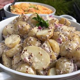 homemade potato salad for a barbecue