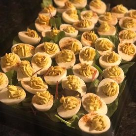 70's or 80's buffet style food, devilled eggs
