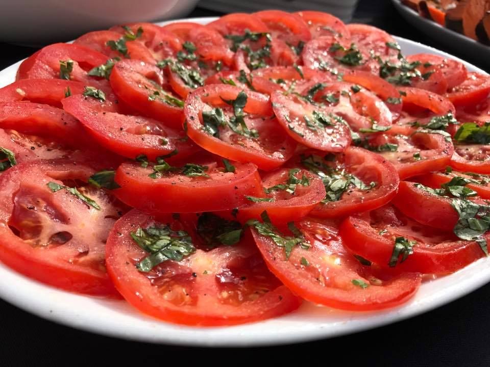 Shropshire Hills Catering freshly prepared tomato and basil salad